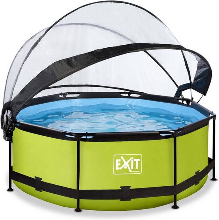 EXIT Toys EXIT Lime zwembad ø300x76cm met filterpomp en overkapping groen