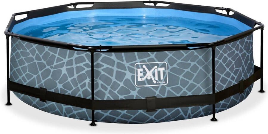 EXIT Toys EXIT Stone zwembad ø300x76cm met filterpomp grijs
