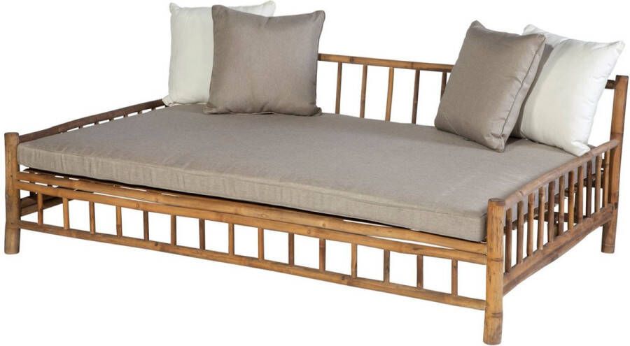 Exotan Persoon Bamboe Lounge Tuin Ligbed Daybed Bamboo Natural Finish