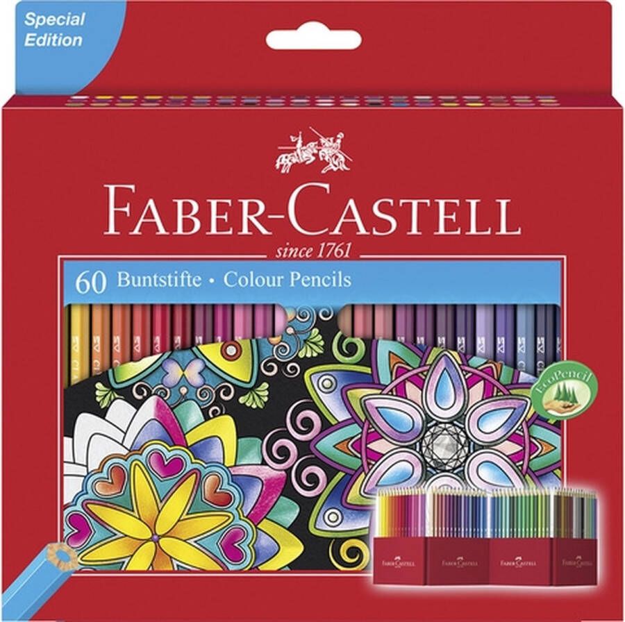 Faber Castell FABER-CASTELL zeshoekige kleurpotloden KASTEEL 60s kartonnen doos