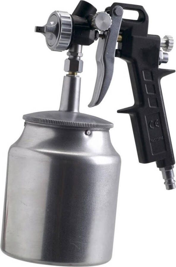 FERM Verfpistool met onderbeker – Pneumatisch 750cc – Max. 6 bar – Instelbare spraytoevoer