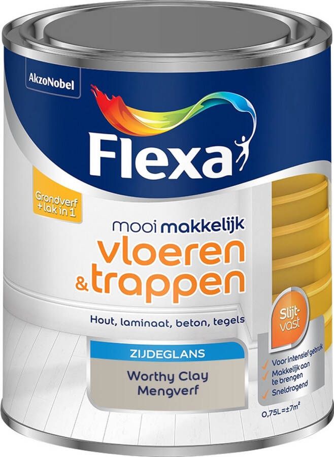Flexa Mooi Makkelijk Verf Vloeren en Trappen Mengkleur Worthy Clay 750 ml