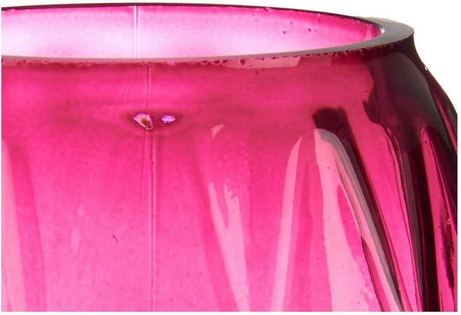 Giftdeco Bloemenvaas luxe decoratie glas roze 13 x 19 cm Vazen