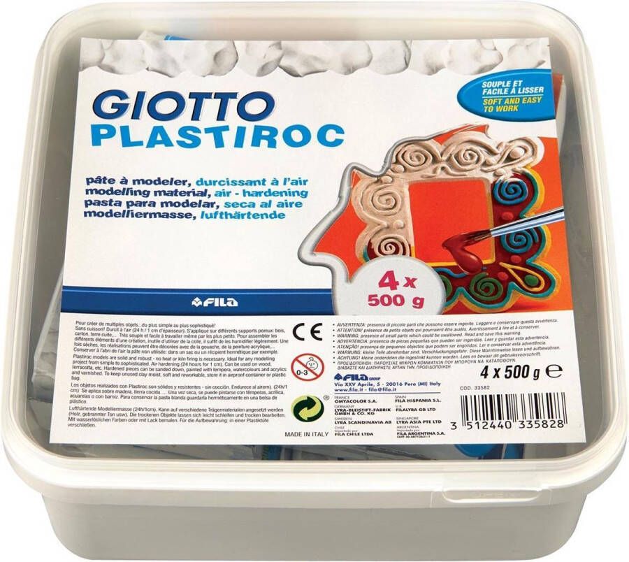 Fan Toys Gitto Plastiroc boetseerpasta pak van 500 g 4 pakken in hermetisch afgesloten doos