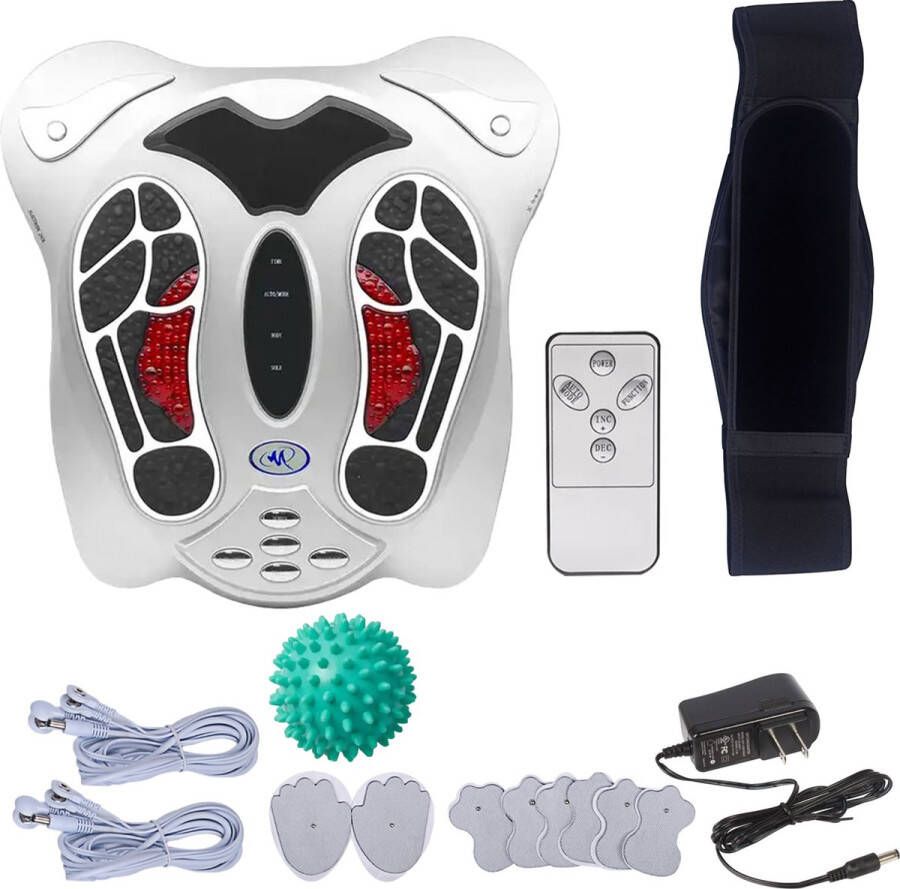 GlobaGoods Voetmassage apparaat massagebal apparaat voetmassage bloedcirculatie apparaat infraroodlamp EMS apparaat met afstandsbediening voor 25 programma s 2024 Model