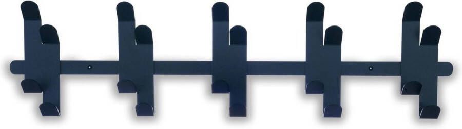 Gorillz Origami Wandkapstok Metaal Industrieel Modern 10 Dubbele Kapstok Haken Blauw
