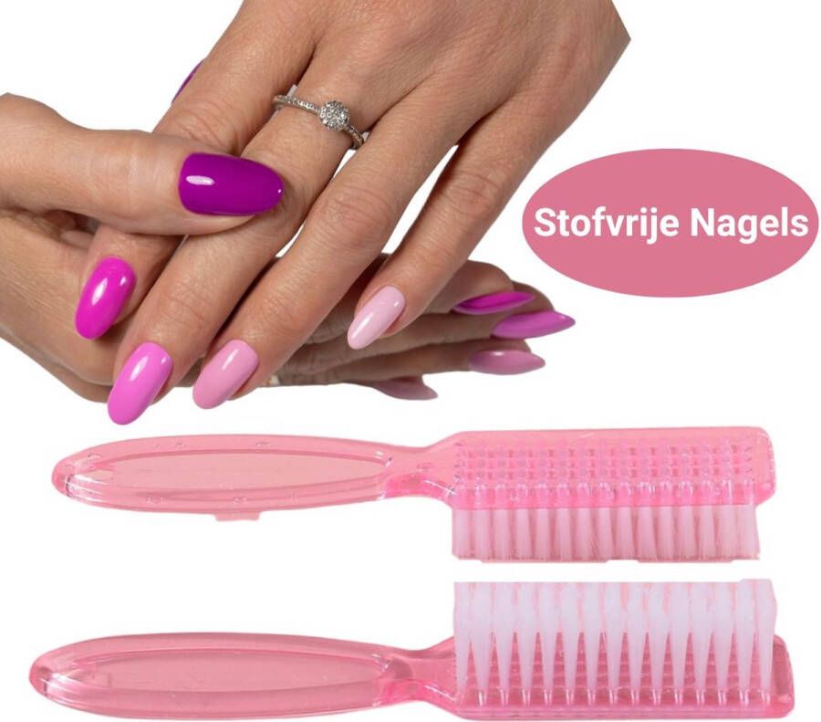 GUAPÀ Nagelborstel Manicure borsteltje Stofvrije nagels Gellak Acryl nagels BIAB Nagelvijlen borstel Nail Cleaning Brush Pink