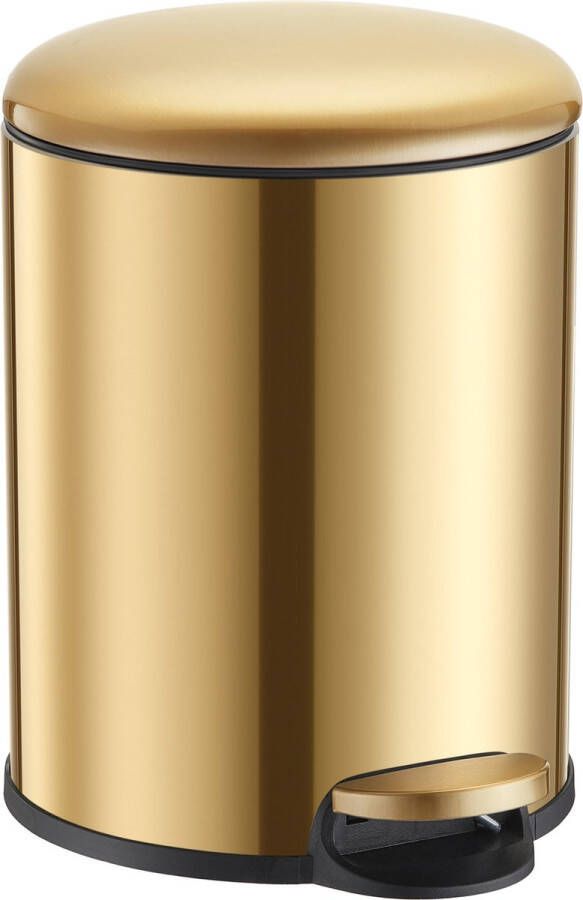 Hüsq HÜSQ Luxe Prullenbak van 5 liter gouden Pedaalemmer voor Toilet Badkamer Keuken of Kantoor Vuilnisbak in Goud Kleur