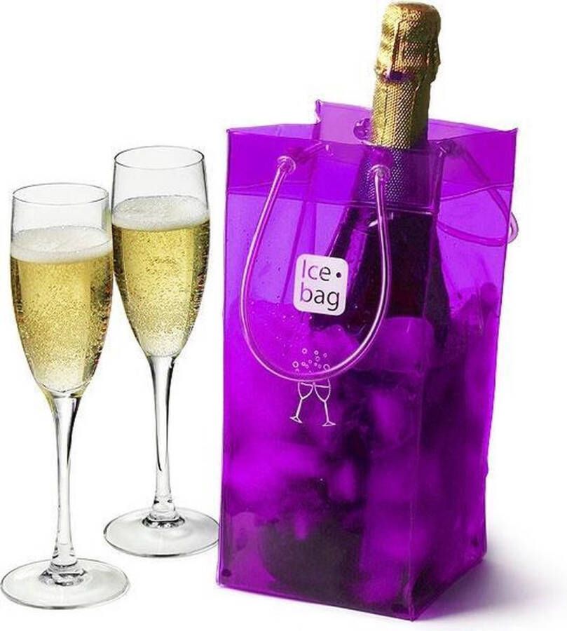 Ice Bag IceBag Wijnkoeler Paars Design Collection 11x11x25 5cm Eenvoudig mee te nemen Champagne koeler