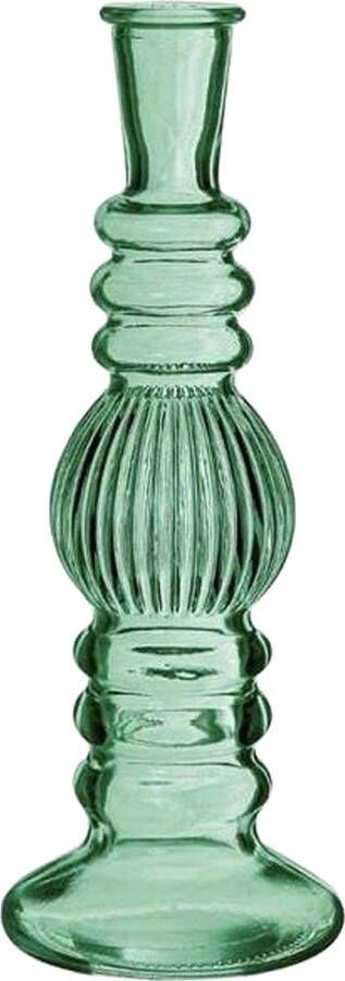 Ideas 4 Seasons Bloemenvaas Florence groen glas ribbel D8 5 x H23 cm Vazen