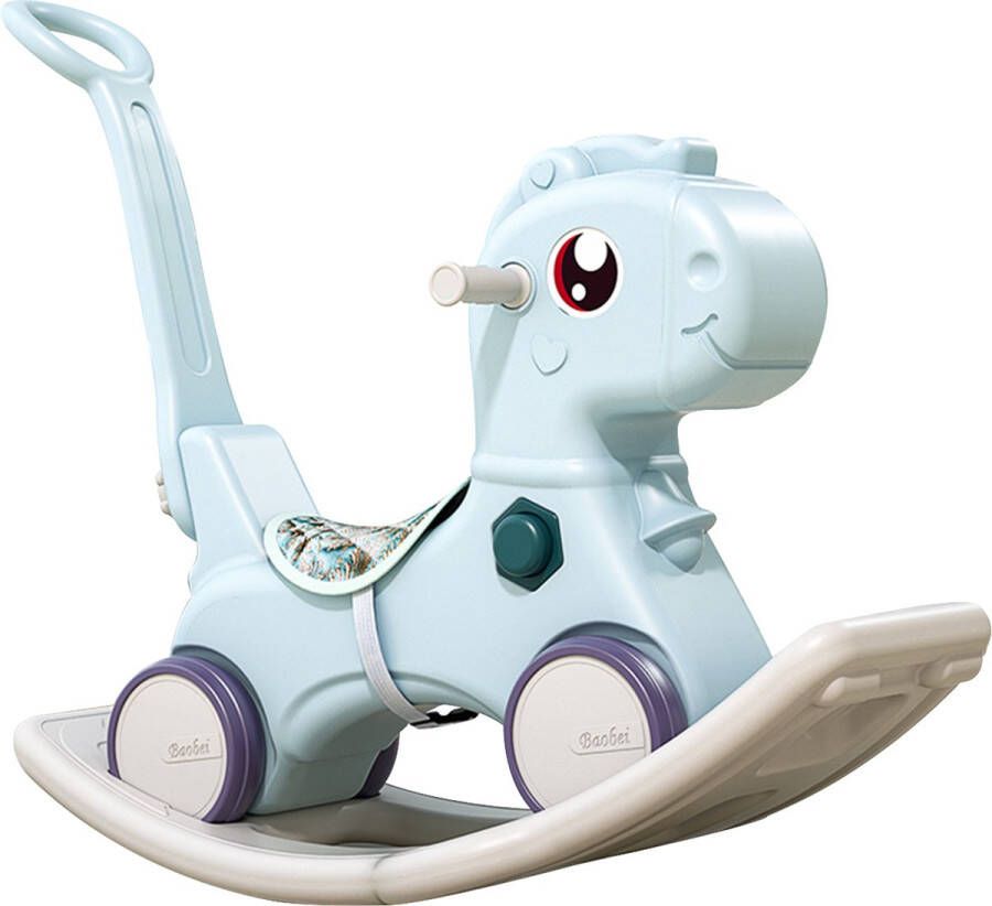 K IKIDO Hobbelpaard Schommelpaard- Drie-in-one baby speelgoed voor Baby en Kind Met geluid Paarden multifunctioneel speelgoed Inclusief Inline Skate Wieltjes Baby Hobbeldier Binnen en Buiten Roze