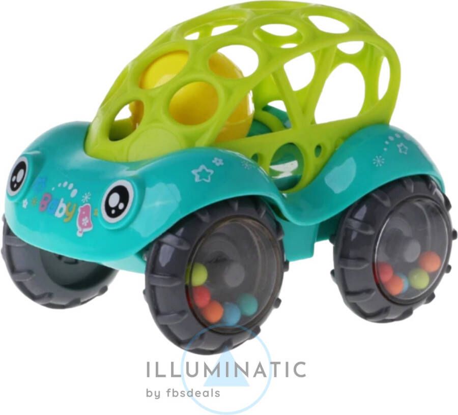 Illuminatic Speelgoed Auto Oball Speelgoedvoertuig Baby Rammelaar Baby Auto Rammelaar Ontwikkeling en Educatief Speelgoed 3 Jaar Kraamcadeau Baby Speelgoed Rood