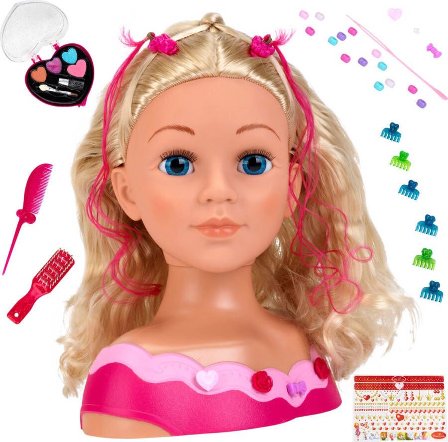 Klein Toys Princess Carolie make-up- en kappershoofd 'Emma' incl. bijpassende accessoires multicolor