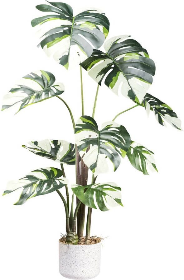 Kopu Kunstplant Monstera Variegata 100 cm 9 bladeren Gatenplant