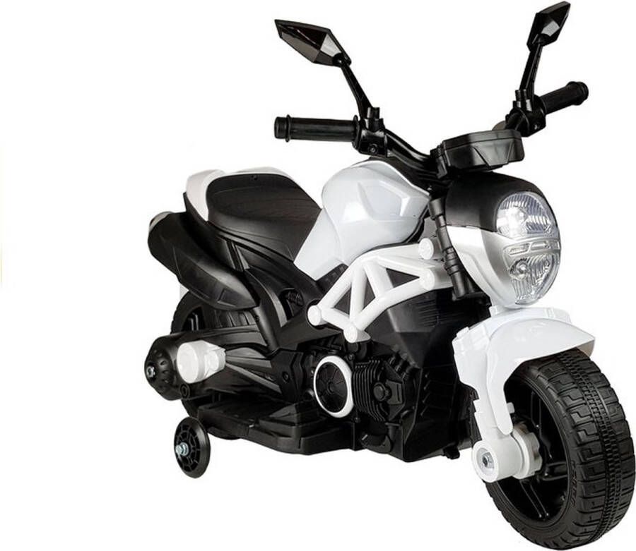 LEAN TOYS Elektrische naked bike kindermotor motor voor kinderen tot 25kg max 1-3 km h wit kids accu motor