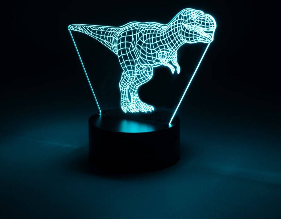 LEDyourLight 3D LED Lamp Dino 7 Kleuren Nachtlampje