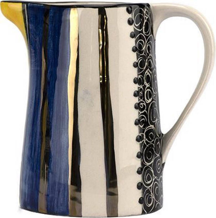Letsopa Ceramics Melkkannetje Serie: Lichtgroen-Geel-Blauw | Handgemaakt in Zuid Afrika handbeschilderd hoogwaardig keramiek exclusief gemaakt voor Nwabisa African Art
