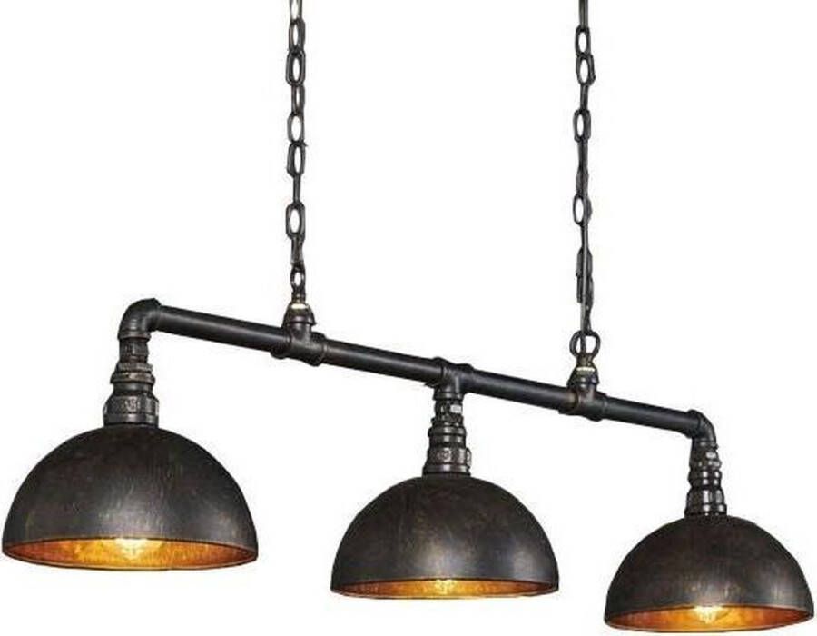 LifestyleFurn Industriële Hanglamp Barrett 3-lamps Zwart (44)