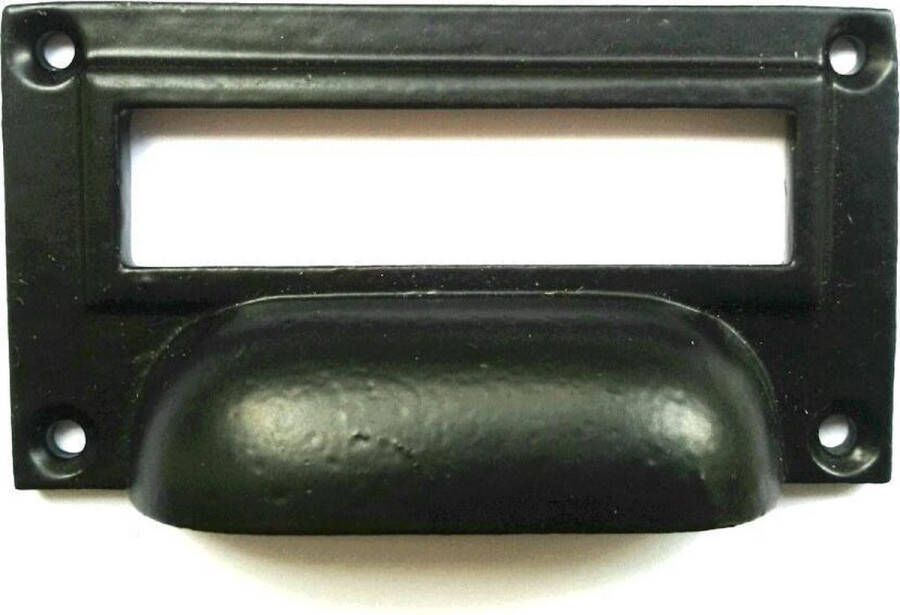 Loods84 Zwarte gietijzeren etiket handgreep 80*45mm