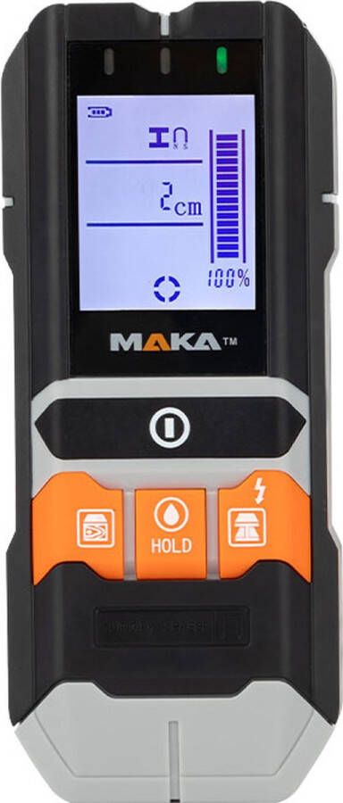 MAKA 5 in 1 Digitale multidetector Leidingzoeker Koper Metaal Hout en Vocht meting