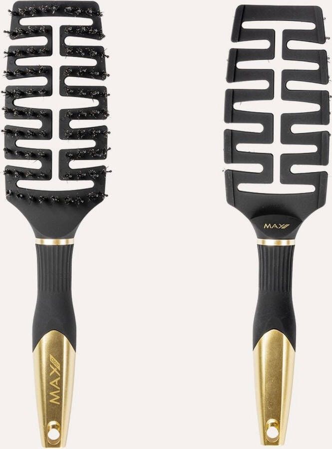 Max Pro Detangler Brush Gold Stijlborstel Professionele Ontklit Haarborstel voor Alle Haartypen Zorgt voor Glanzend Klitvrij Resultaat