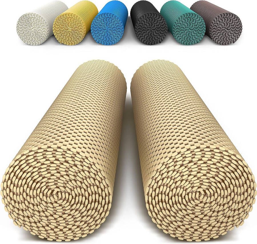 Merkloos Antislipmat tapijt 2 x antislip onderlegger 190 x 30 cm antislipmat tapijt antislip onderlaag caramel
