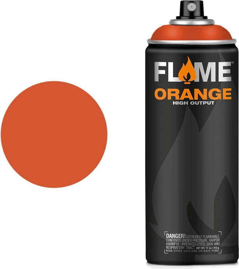 Molotow Flame Orange Spray Paint Spuitbus verf Synthetisch Hoge druk Matte afwerking 400 ml orange