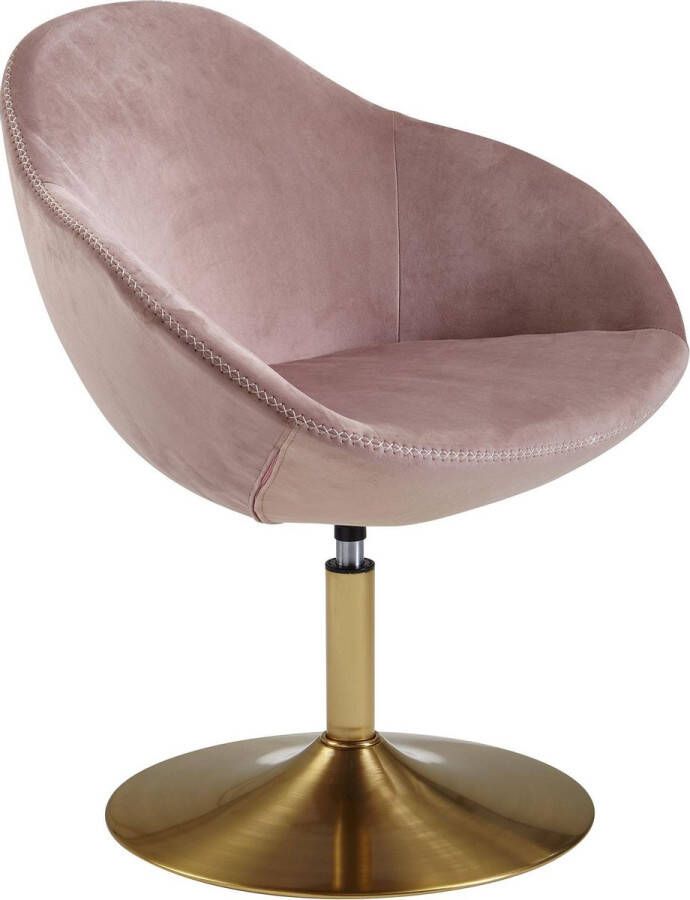 Nancy's Sherman Loungestoel Relax Fauteuil Bureaustoel Kuipstoel Fluweel Roze Goud