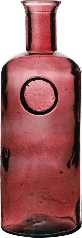 Natural Living Bloemenvaas Olive Bottle robijn rood transparant glas D13 x H35 cm Fles vazen