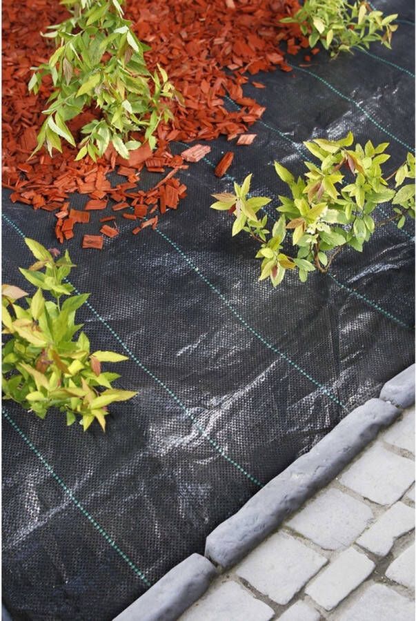 Nature 2x Zwart gronddoek onkruiddoek 1 x 10 meter Anti-worteldoeken onkruiddoeken gronddoeken voor in de groente kruidentuin