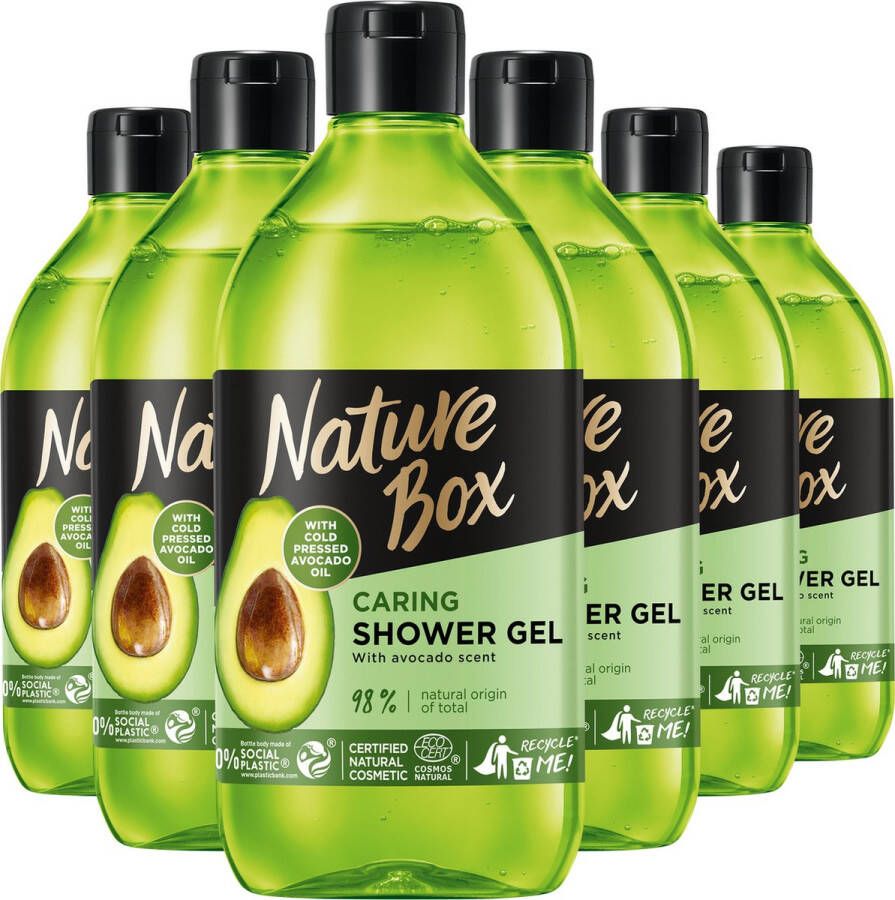Nature Box Avocado Vegan Douchegel 6 x 385ml Voordeelverpakking