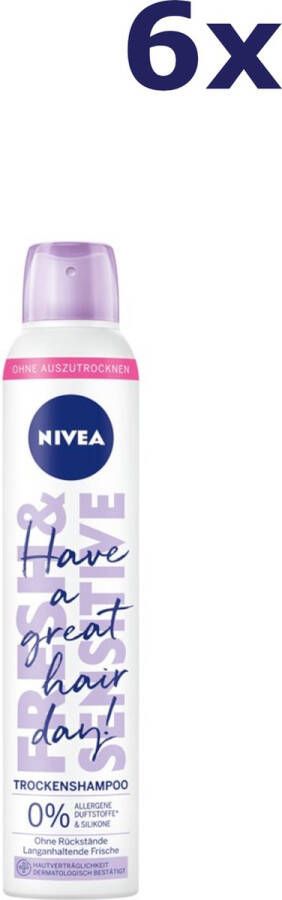 NIVEA 6x dry shampoo 200ml Fresh Sensitive droogshampoo