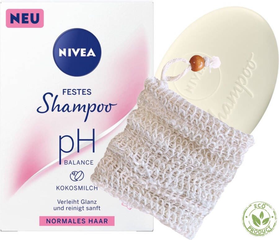 NIVEA Shampoo Bar voor Normaal Haar Met Biokatoen Waszakje Duurzaam en Biologisch