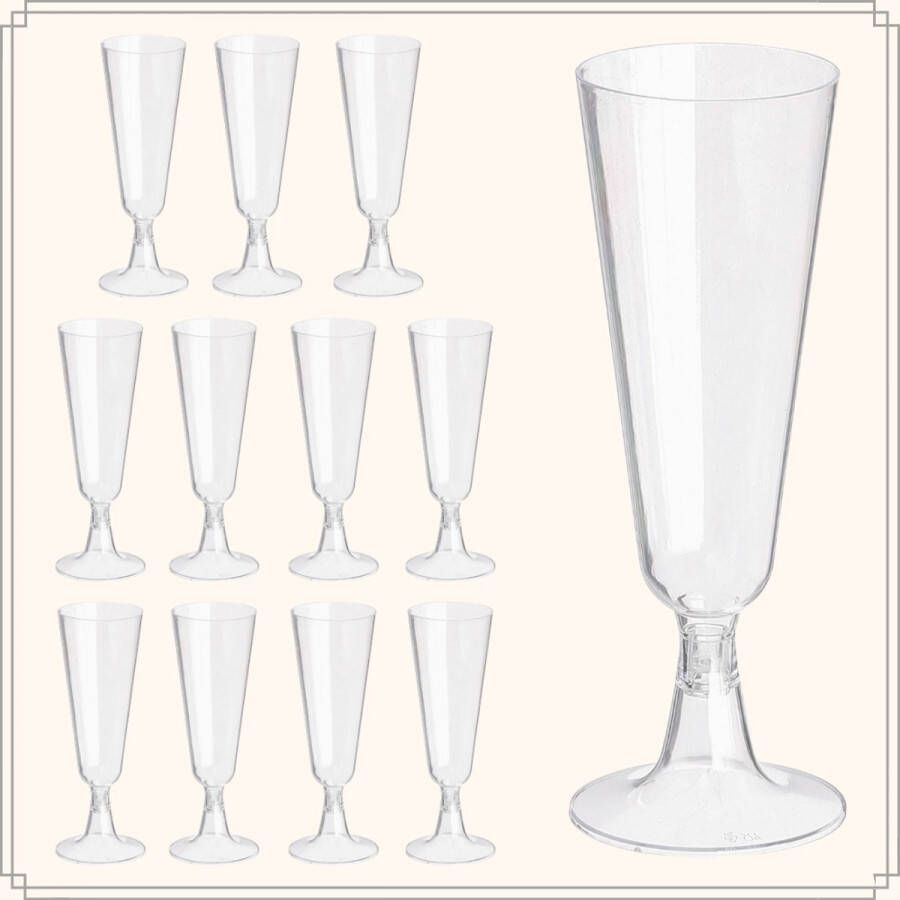 OTIX Champagne Glazen Plastic 12 stuks Herbruikbaar 150ml Transparant Kunststof