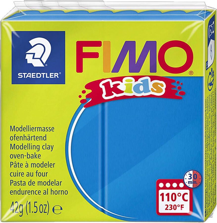 PacklinQ FIMO Kids boetseerklei. blauw. 42 gr 1 doos