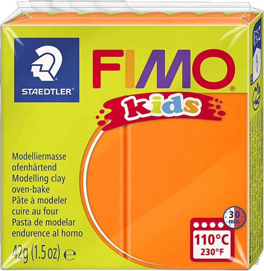 PacklinQ FIMO Kids boetseerklei oranje 42gr