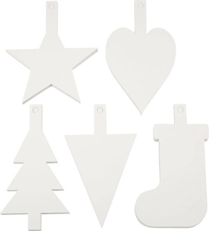 PacklinQ Kerst ornamenten. wit. H: 23.5-26.5 cm. B: 15.5-20.5 cm. 100 stuk 1 doos