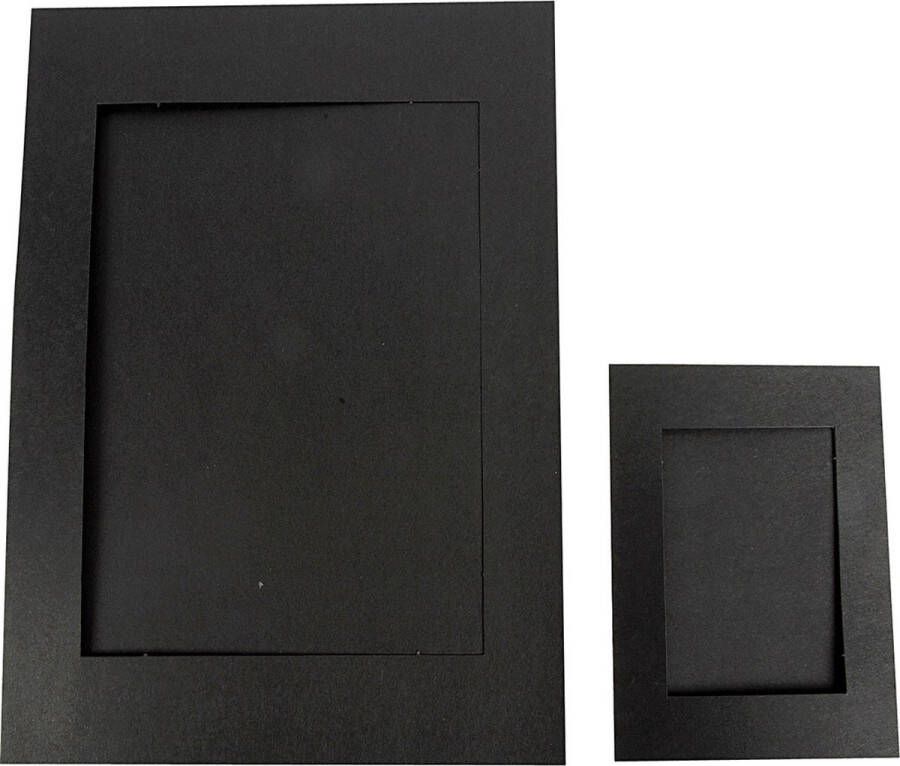 PacklinQ Passepartout lijsten. zwart. afm A4+A6 . 180 gr. 2x60 stuk 1 doos