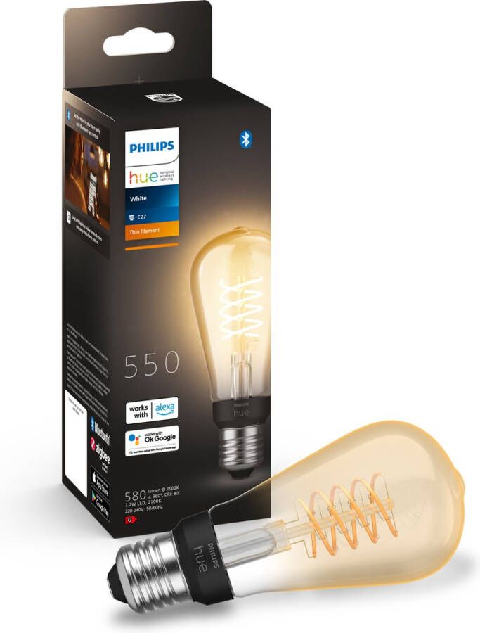 Philips Hue filament edisonlamp ST64 warmwit licht 1-pack E27