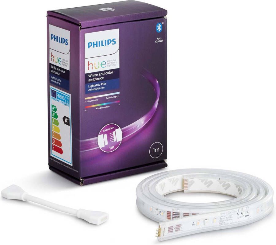Philips Hue Lightstrip Plus uitbreiding 1 meter Wit en gekleurd licht Wit 11 5W Bluetooth V4