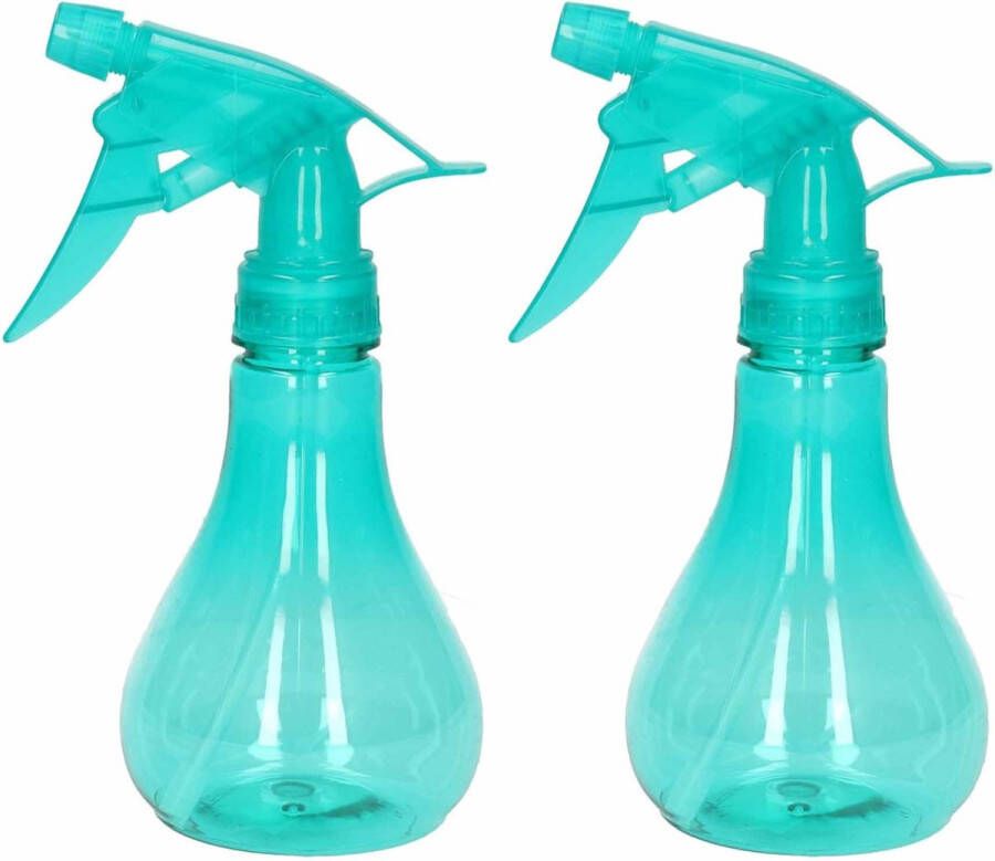 Forte Plastics 2x Waterverstuivers spuitflessen 250 ml groen Plantenspuiten schoonmaakspuiten