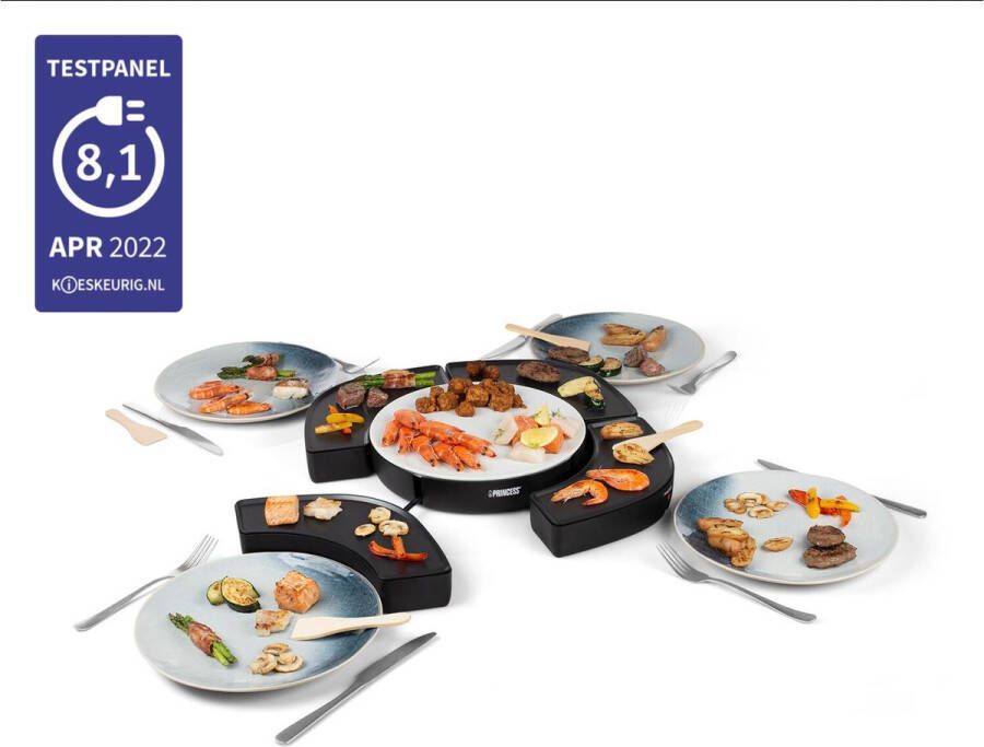 Princess 103070 Dinner4All Circle – Gourmetset Vier individuele kookstations – 4 x 250 W