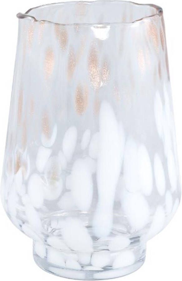 Ptmd Collection PTMD Angelina White gold dots glass stormlight round L