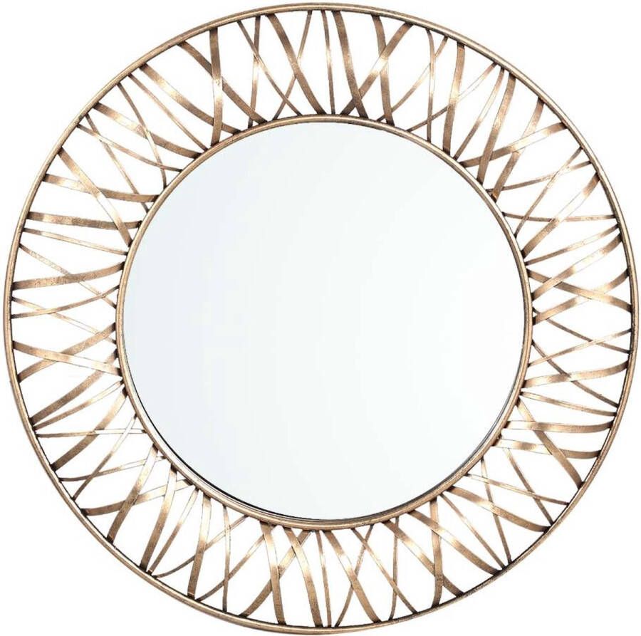Ptmd Collection PTMD Eresa Gold iron mirror wide spray border round L