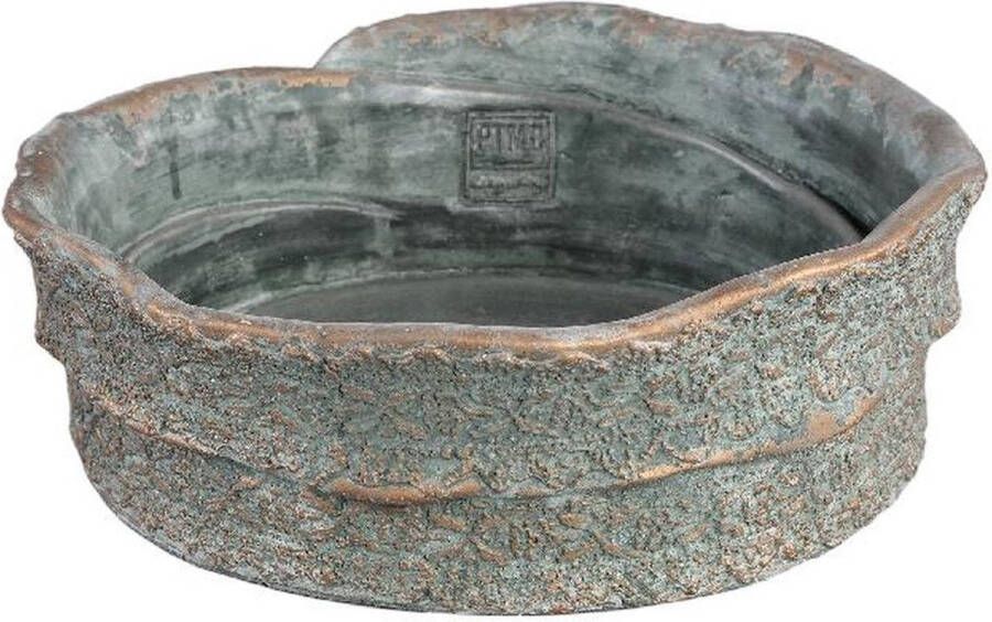 PTMD COLLECTION PTMD Serre Grey cement bowl round deco pattern L