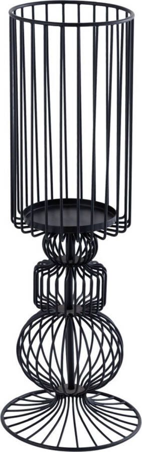 Ptmd Collection PTMD Thieme Black iron round wired candle holder S