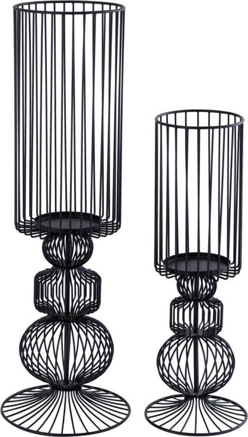 Ptmd Collection PTMD Thieme Black iron round wired candle holder L
