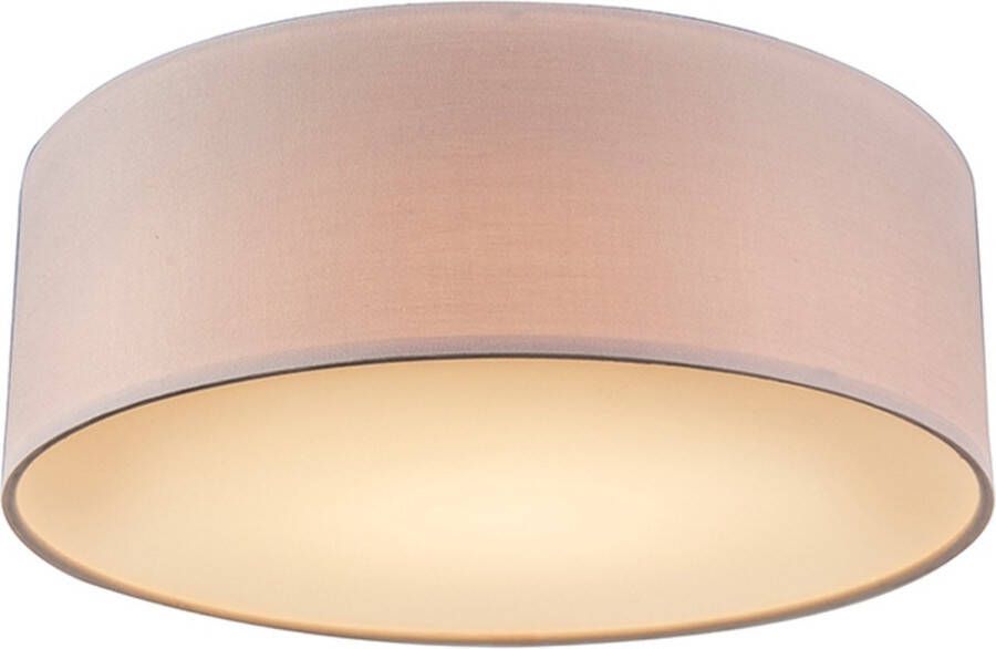 QAZQA drum led Moderne LED Plafondlamp 1 lichts H 125 mm Roze Woonkamer Slaapkamer Keuken