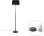 QAZQA parte fl Klassieke LED Dimbare Smart Vloerlamp Staande Lamp met kap incl. wifi met Dimmer 1 lichts H 167.5 cm Zwart Woonkamer Slaapkamer - Thumbnail 1