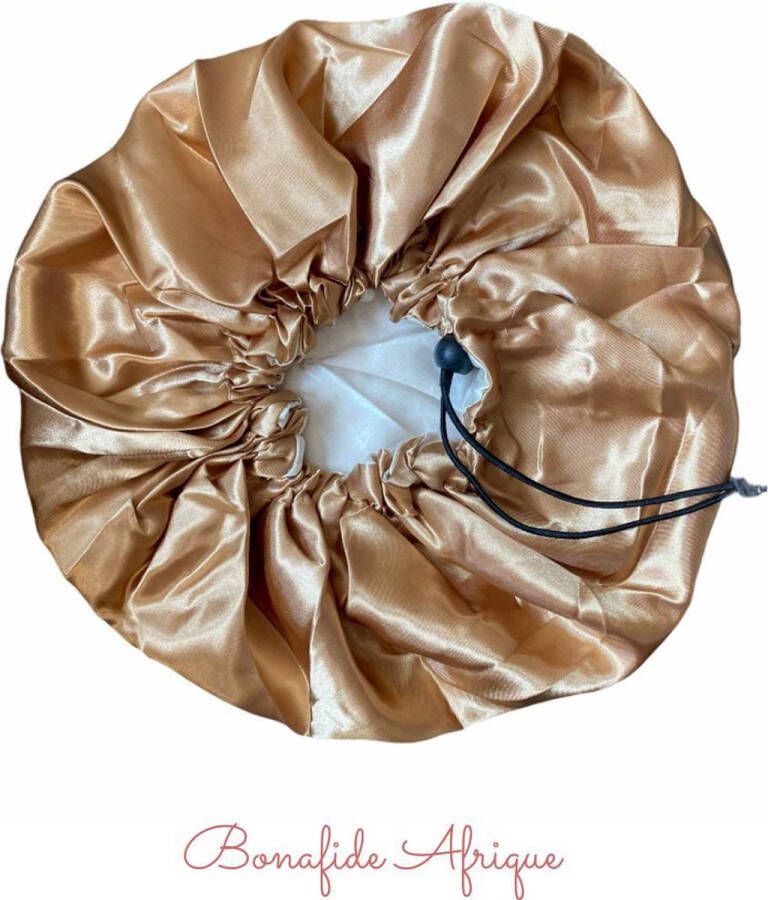 QueenBonafide™ Premium Satin Bonnet Tegen haar beschadiging Silk bonnet curly girl haarverzorging Zijdezachte Dubbelzijdige Satijnen Slaap Muts Haar Bonnet Verstelbaar binnenstebuiten Reversible Silky Satin Cap Satijnen slaapmuts